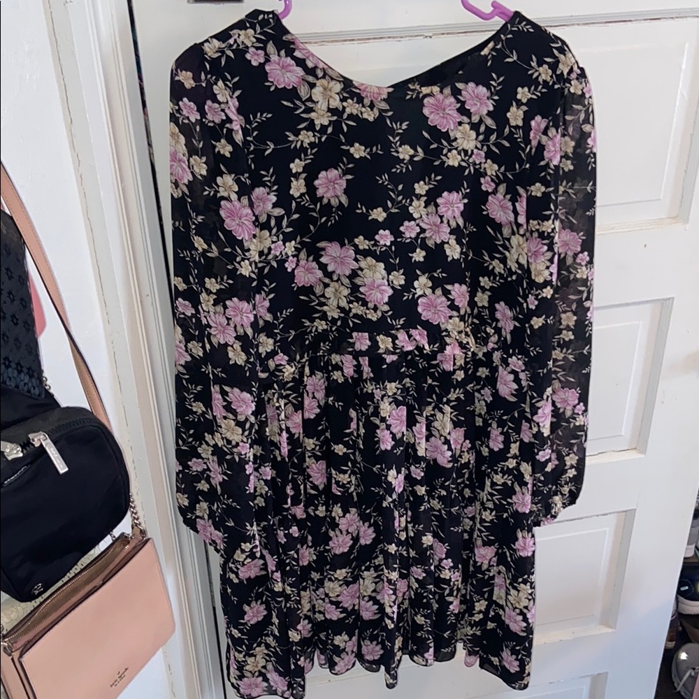American Eagle Black & Purple Floral Dress